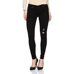 Hudson Krista Skinny Black Distressed Jeans 25